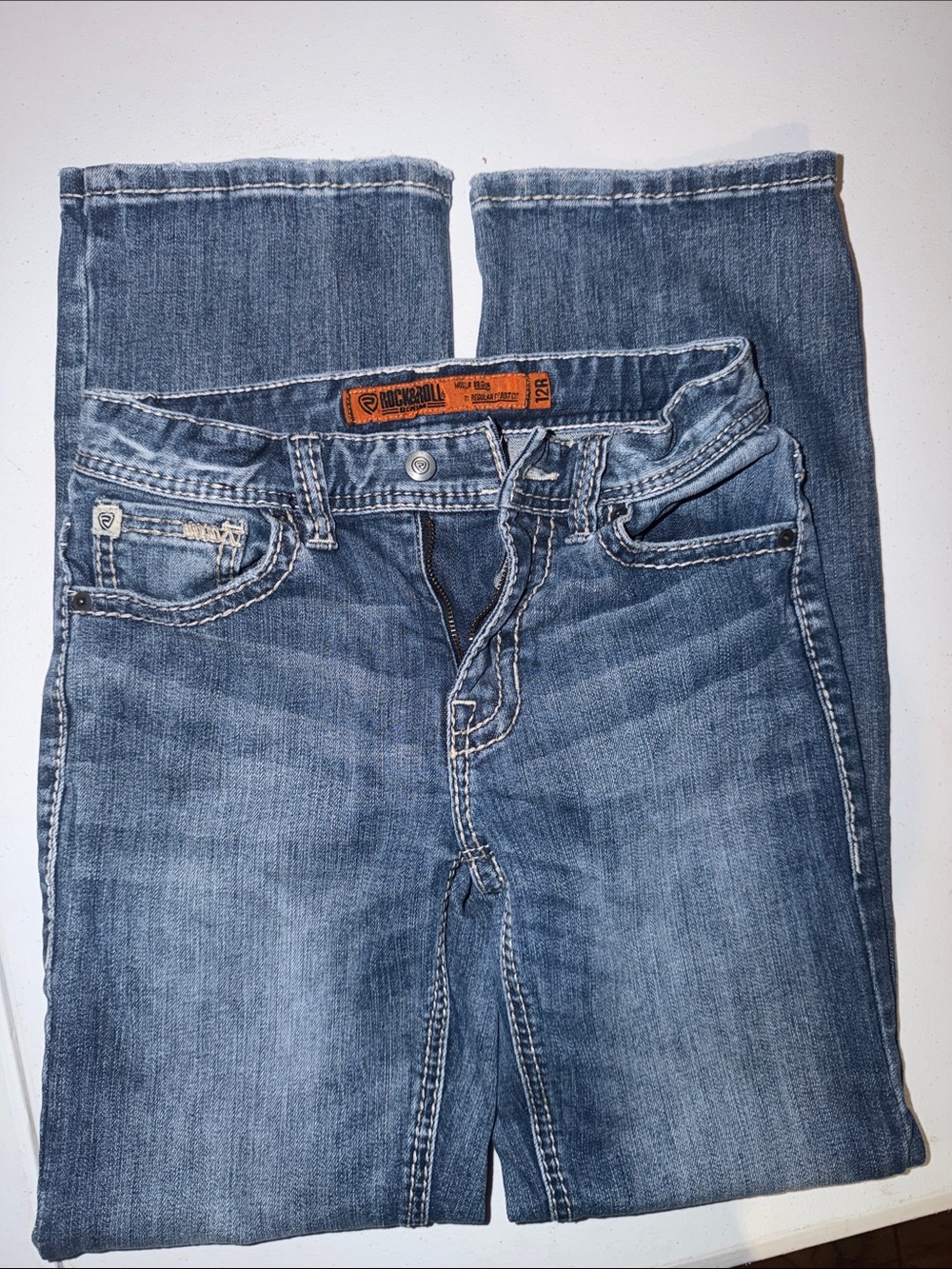 Rock Revival Kids' Faded Blue Straight Jeans